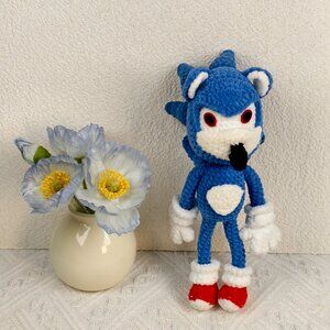 Handmade Amigurumi Crochet Sonic Plushie